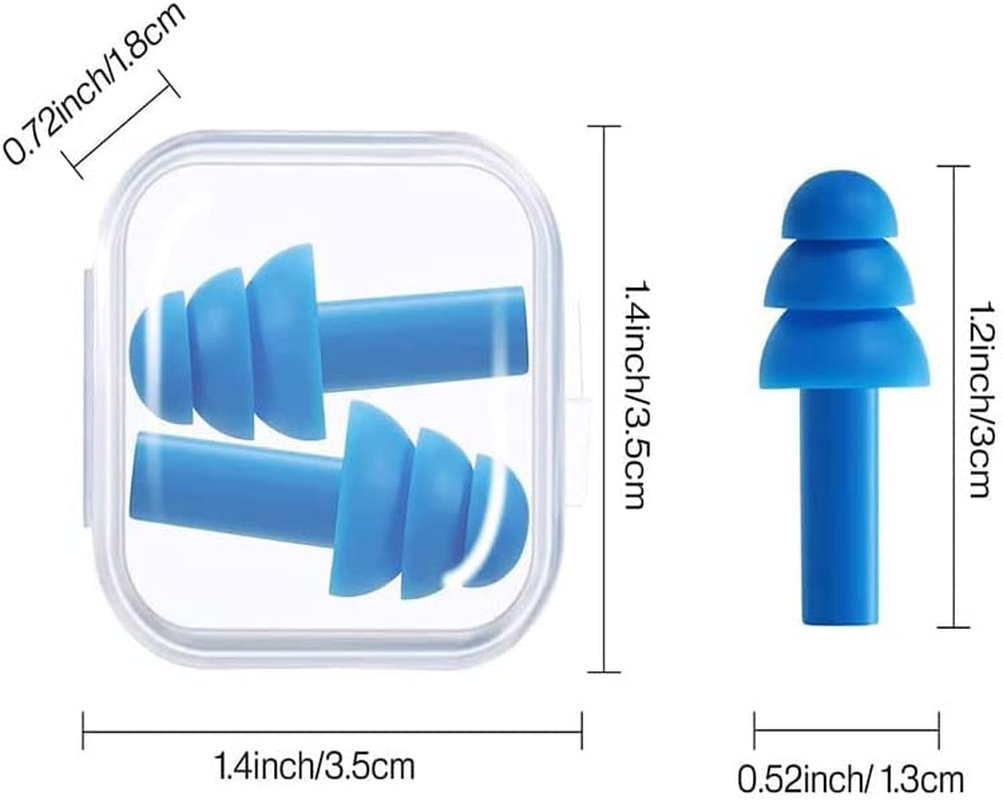 8Pairs Silicone Swimming Earplugs Waterproof with Case, Reusable Flexible Silicone for Sleep, Flights, Swimming, Surfing image number 5