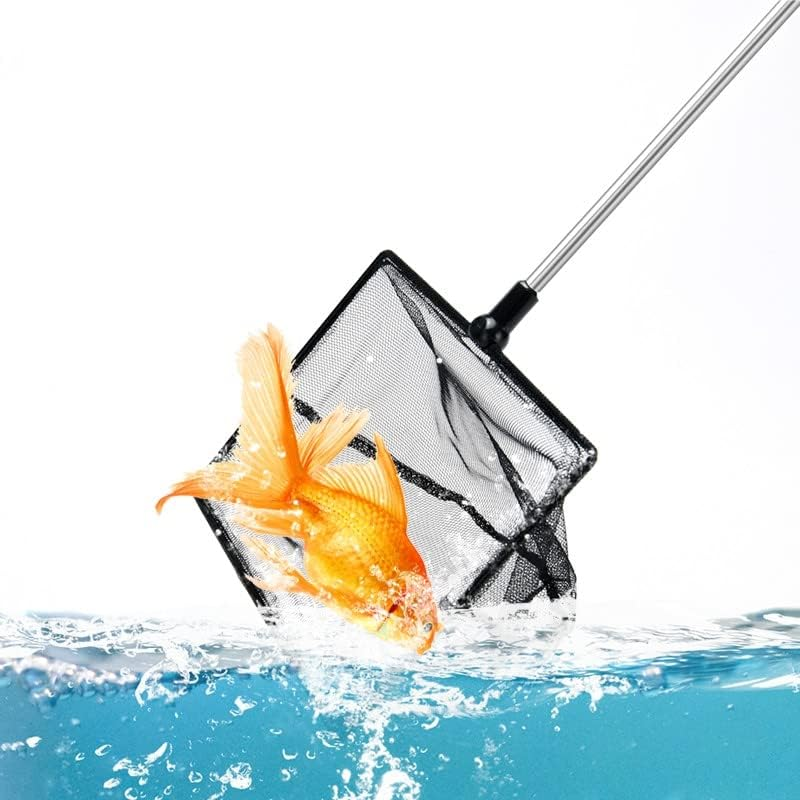 Fish Net for Fish Tank,2.5 Inch Deep Mesh Scooper with Extendable Handle up to 15.7 Inches Long Large Scoop, Telescopic Pond Skimmer Nets for Cleaning Tanks as Aquarium Accessories image number 3