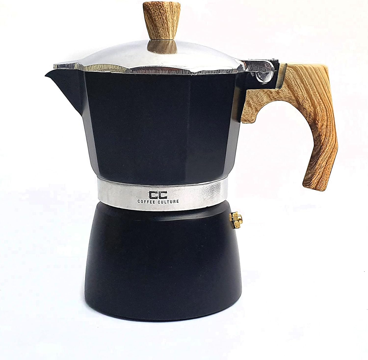 Coffee Culture Stovetop Coffee Maker, 6 Cup Size, Black