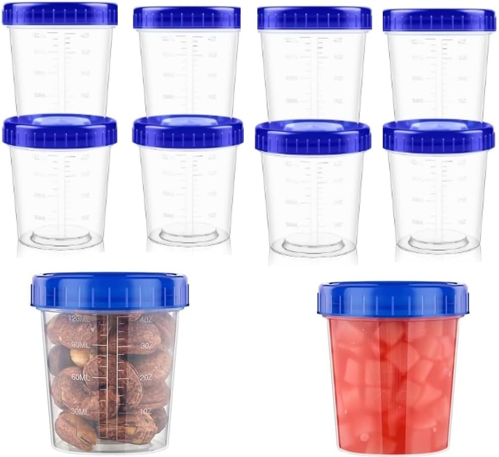 10 Pack Small Containers with Lids, Leakproof Condiment Containers with Screw Lids, Reusable Stackable Pvc Dip Sauce