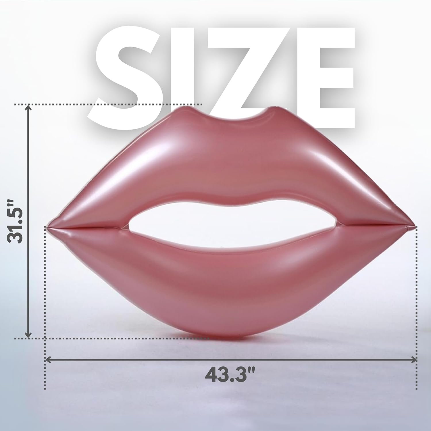 Giant Pink Lips Pool Float &ndash; 46 X 30 Inch Adult Water Lounger Large Pool Float Inflatable Mouth Print Floating Row Water Toy Rest Swimming Pool Float image number 5