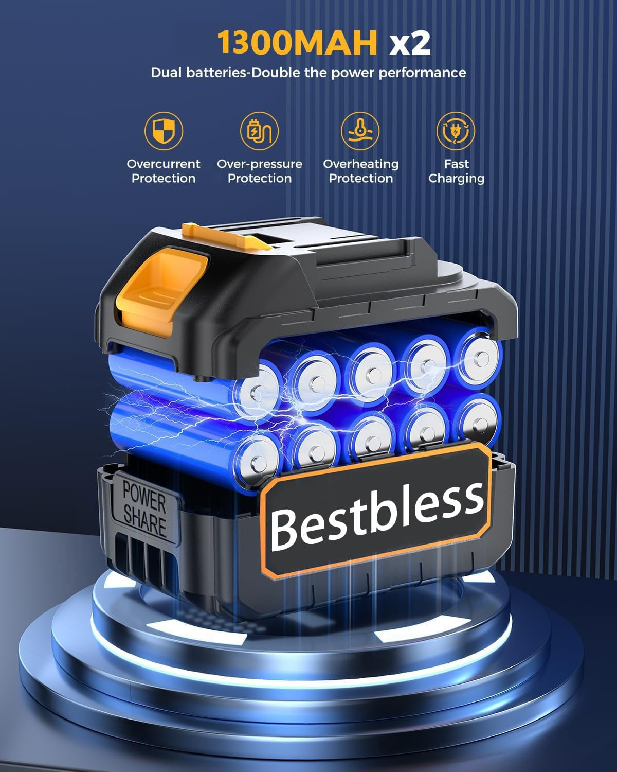 Cordless Leaf Blower with Battery and Charger, Comes with 2 Batteries, Extended Nozzle, Electric Lightweight Mini Leaf Blower for Patio Cleaning, Lawn Care, Blowing Leaves and Dust image number 5