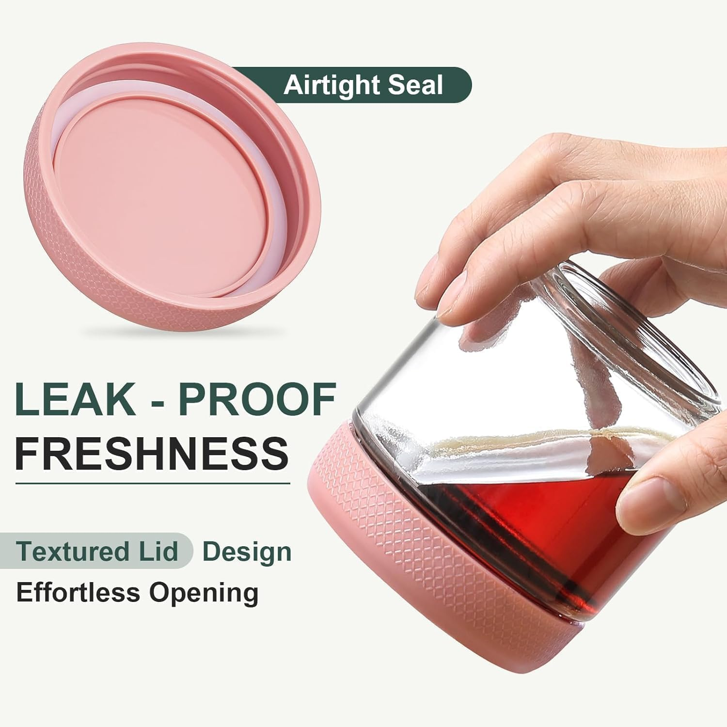 6 Pack Overnight Oats Containers with Lids,Reusable Glass Jars with Airtight Lids Wide Mouth Mason Salad Jar Meal Prep Jar for Overnight Oats, Cereal,Yogurt,Salad(10Oz/350Ml) image number 4