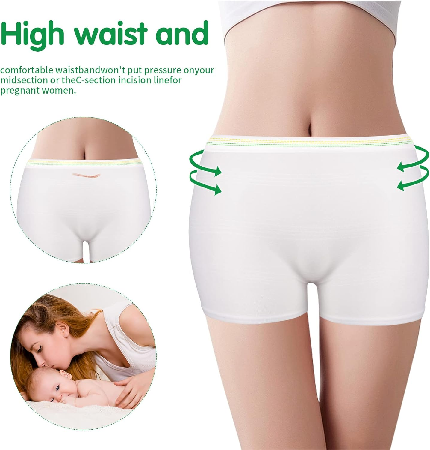 12 Pack Mesh Underwear Postpartum Hospital Provide Washable Breathable Panties Undies for Delivery, Surgical,Traveling, White, 2X-Large/3X-Large (Pack of 12) image number 1