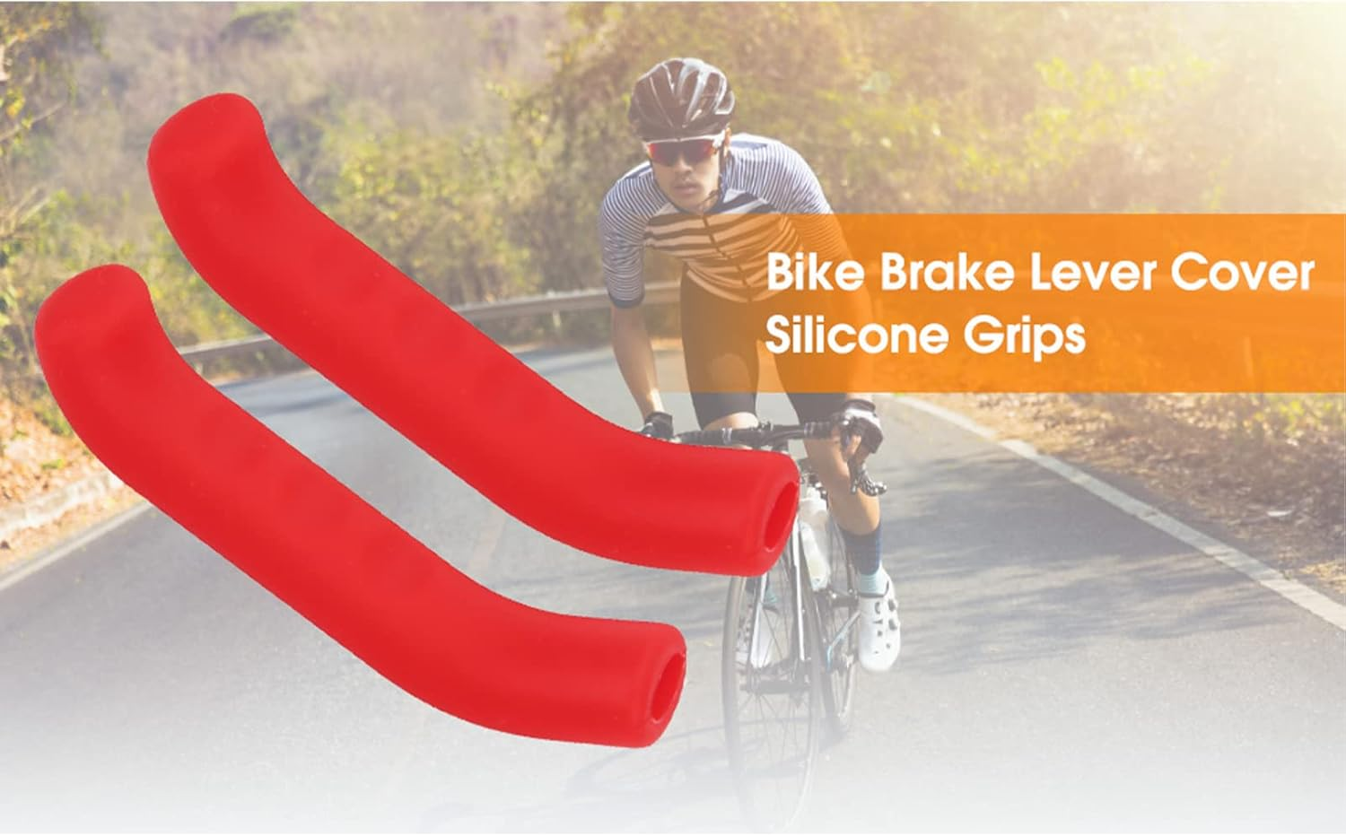 Bikes Brake Lever Cover Silicone Grips, anti Slip Waterproofed Protector for Cycling Accessory image number 2