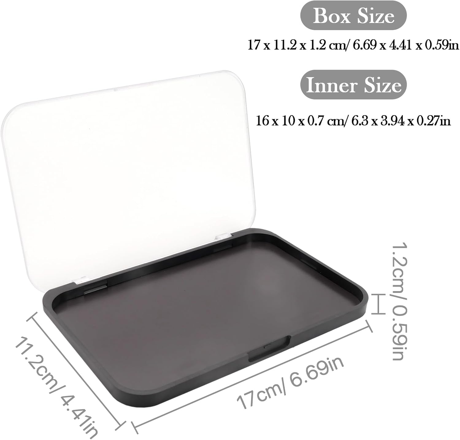 Magnetic Makeup Palette, Empty Eyeshadow Blush Highlighter Cosmetics Case Holder Tray (Black (Matte Clear Lid), 14X10Cm - Palette Only)" image number 4