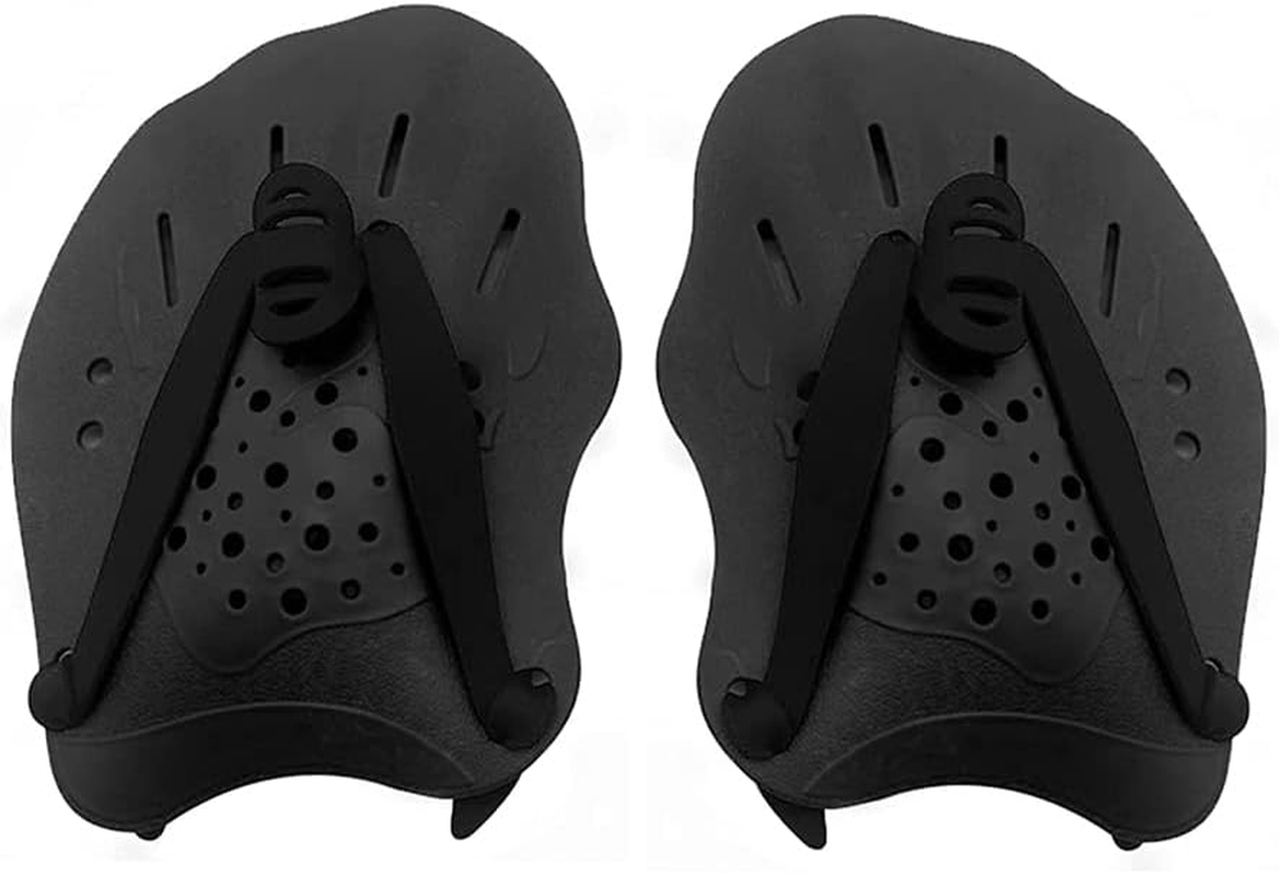 Swimming Training Hand Paddles,With Adjustable Straps, Swimming Training Aid,For Adults Kids Unisex Black