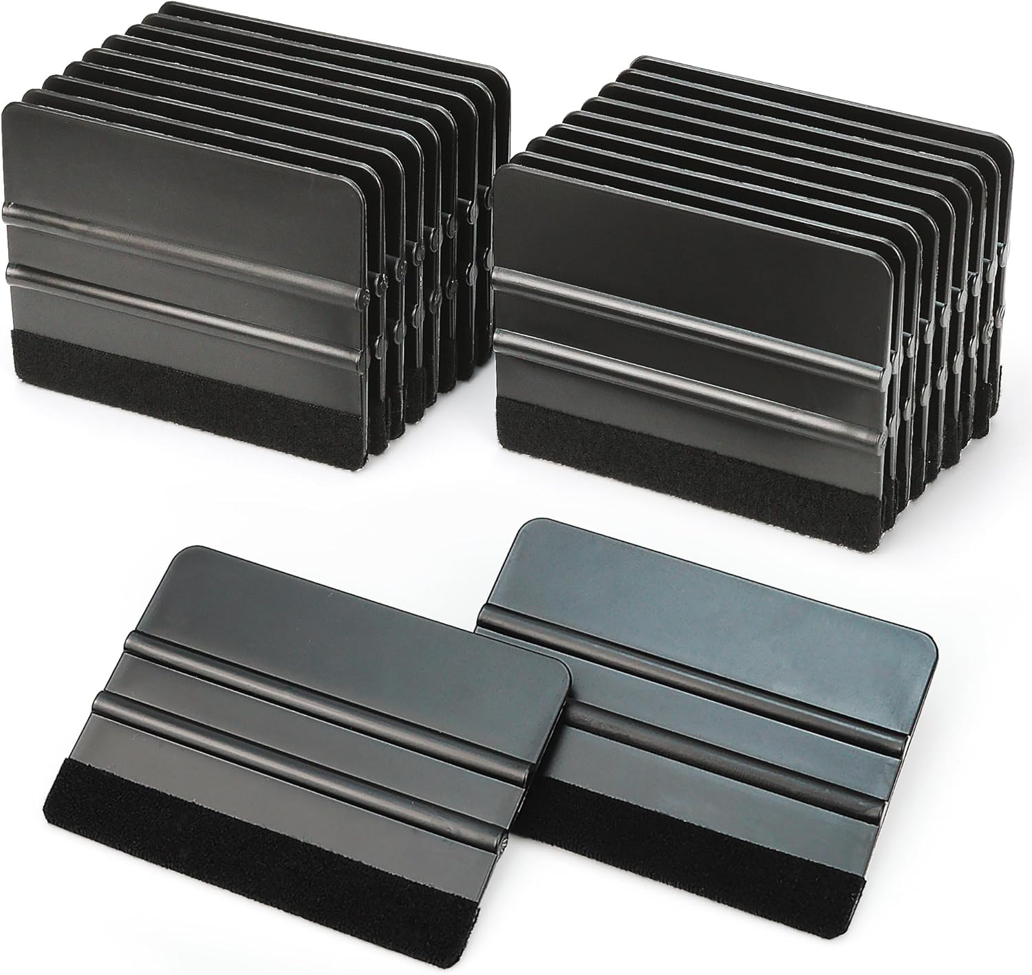 Umaki 20Piece Vinyl Wrap Squeegee Decal Applicator Car Tint Film Scraper with Microfiber Felt, Scratchless Plastic Squeegee for Craft Adhesive Vinyl, Vinyl Film Wrap Automotive Graphic,Black image number 3