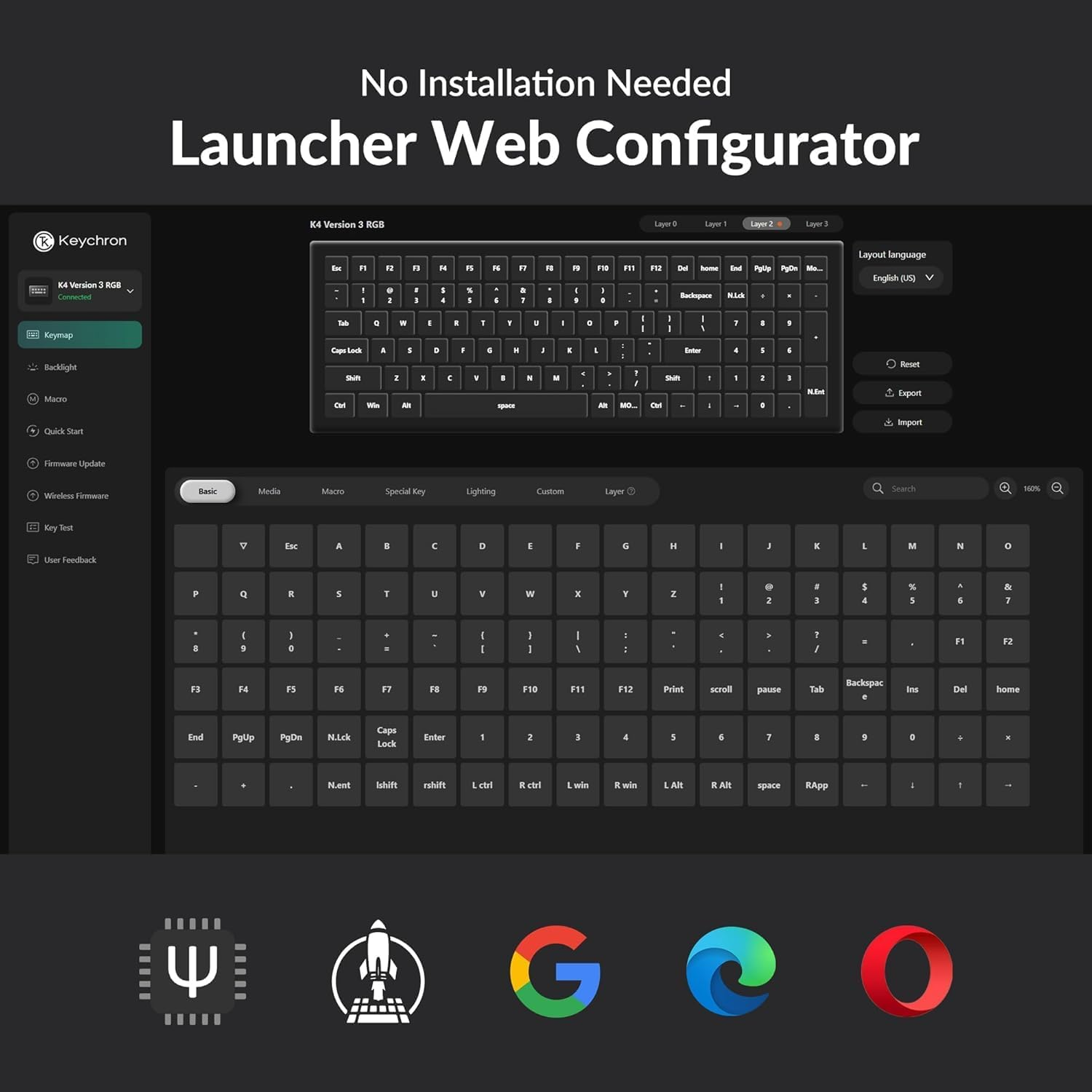 Keychron K4 96% Layout QMK Wireless and Wired Mechanical Keyboard Super Brown Switch, RGB Backlight Aluminum Frame with Shine-Through Double-Shot PBT Keycaps for Mac Windows-Version 3 image number 2