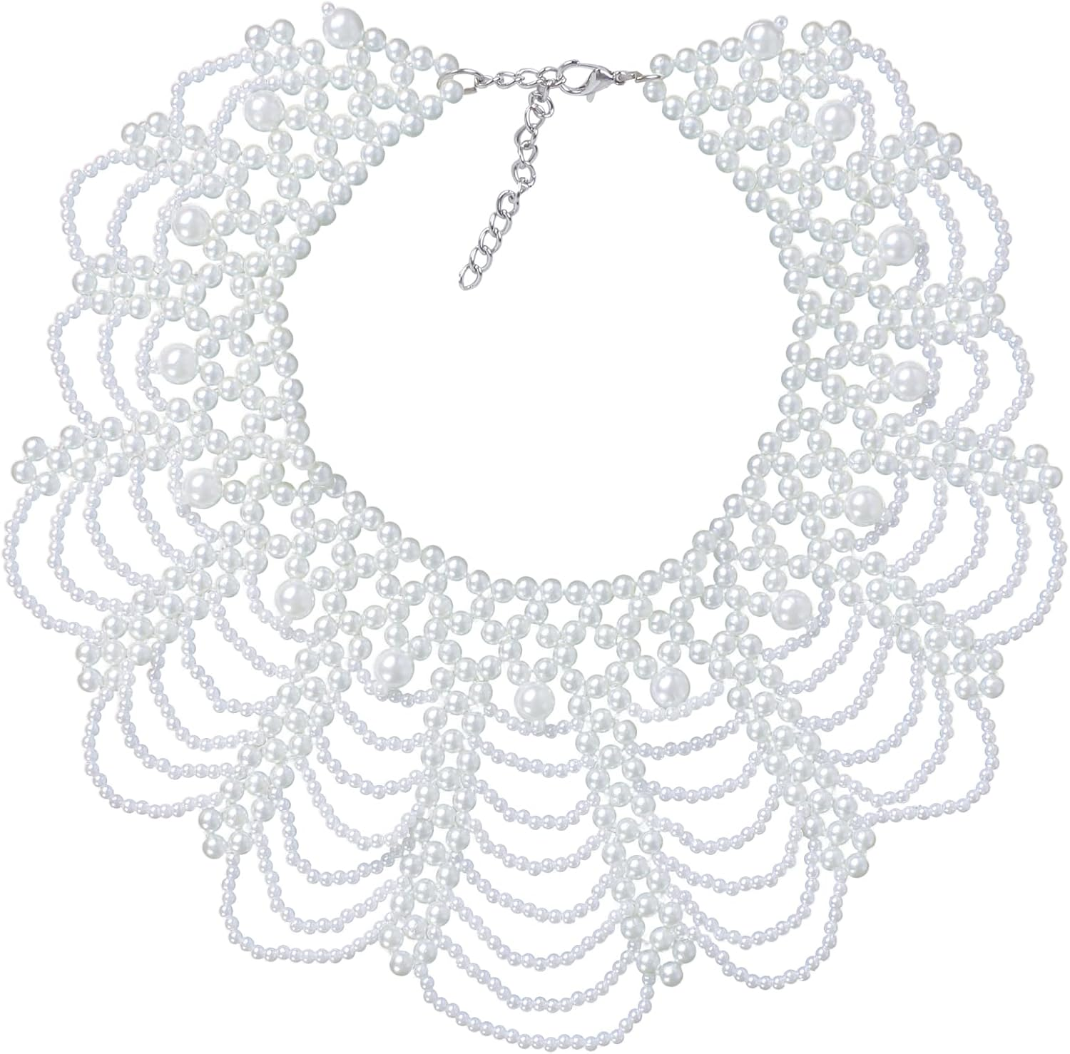 4 Pieces Judge Costume Accessories Set Women'S RBG Dissent Collar Beaded False Collar Necklace Costume for Halloween image number 1