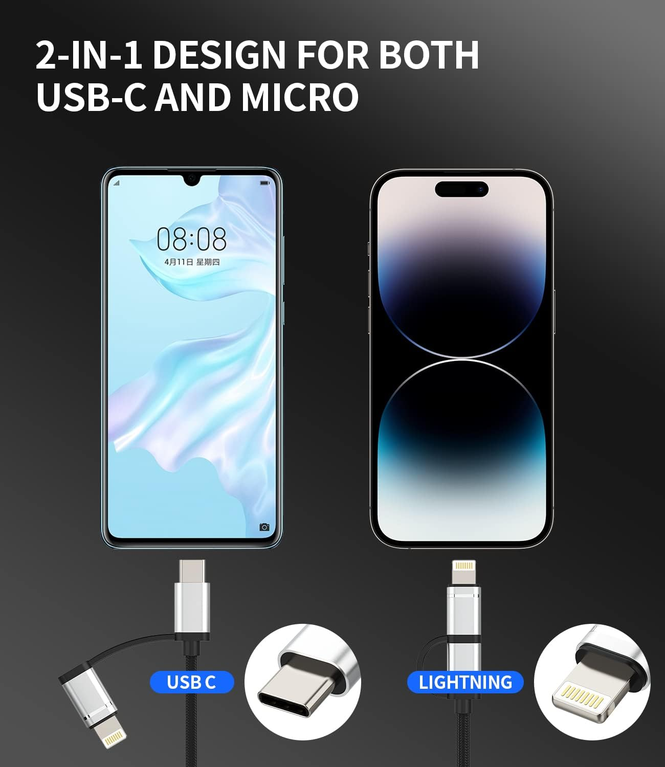 Iphone OTG Cable Adapter(2In1)Usb-A Female to USB C Lightning Male Converter Apple Iphone15 Pro Max plus Ipad Pro Air Mini 3.0 Dongle Thunderbolt Camera Mouse Cord Adaptador Compatible for Samsung CJJ image number 3