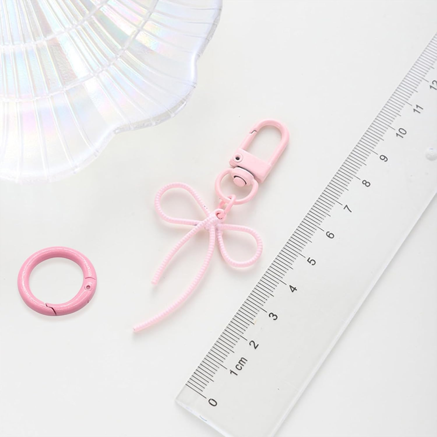 Case for Airpods 4 with Cleaner Kit Soft Cute Bow Pattern Fashion Design Bowknot Aesthetic Shockproof Keychain Headphone Cases for Airpods 4-Pink image number 2