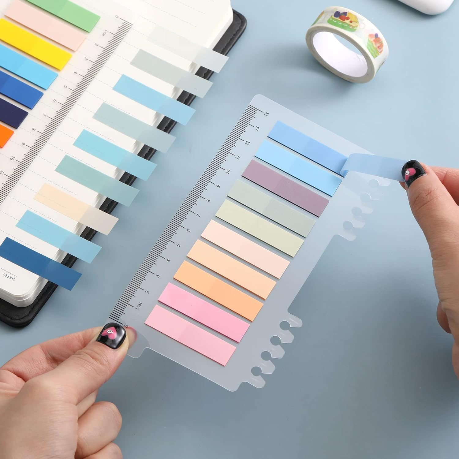 1600Pcs Sticky Tabs for Annotating Books, Clear Sticky Notes for Binders, Page Markers for Notebooks, Multi-Colored Writable and Repositionable Book Flags Strip Index Tabs image number 4