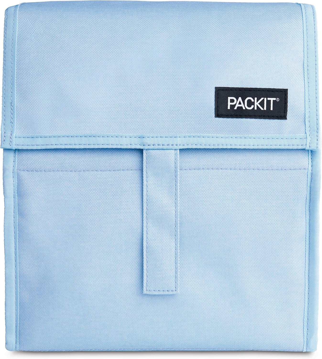 Packit Freezable Lunch Bag - Innovative Lunch Bag W/A Built-In Freezable Gel Liner for Cooling Power, Can Fold for Easy Storage, Easy Clip Handle, Perfect for Packing Meals & Snacks - True Blue