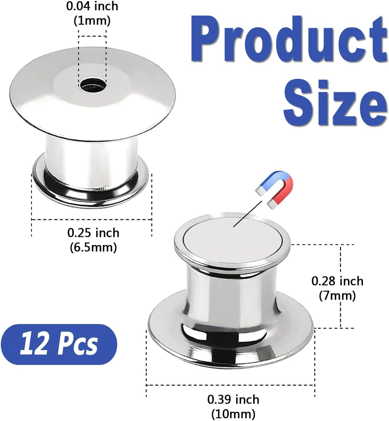 12 Silver Magnetic Pin Backs Convert Enamel Pins to Fridge Magnetic Board Metal Pin Backs Locking Clasp with Magnet for Backpacks DIY Crafts Brooches image number 3