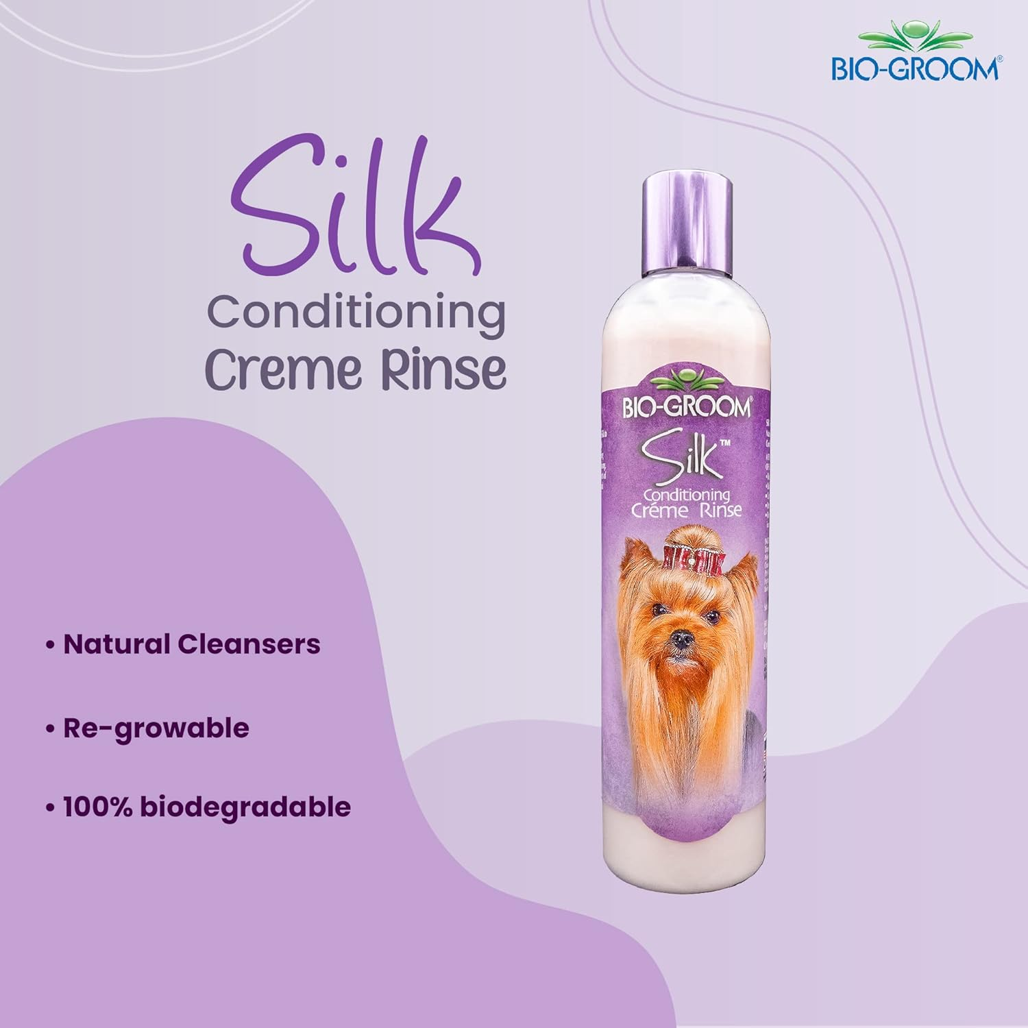 Bio-Groom Silk Cr&egrave;me Rinse Conditioner 355Ml, 12-Ounce image number 3
