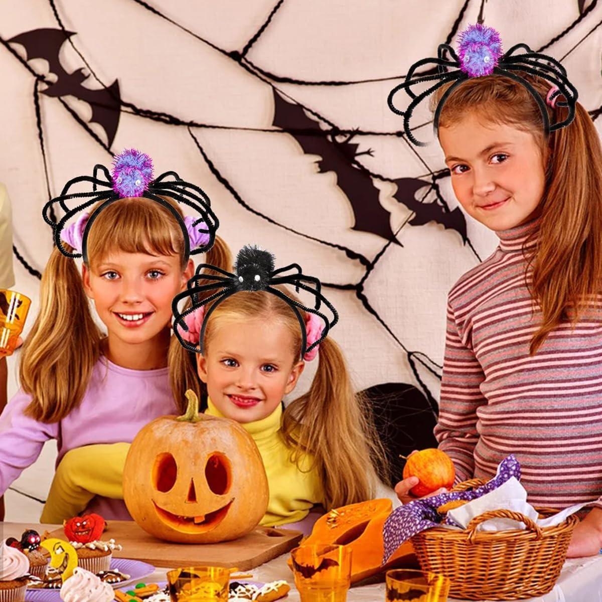 Spider Headpiece Halloween Headbands Cosplay Accessories Party Decorations Spooky Scary Creative Performances(Black、Purple) image number 3