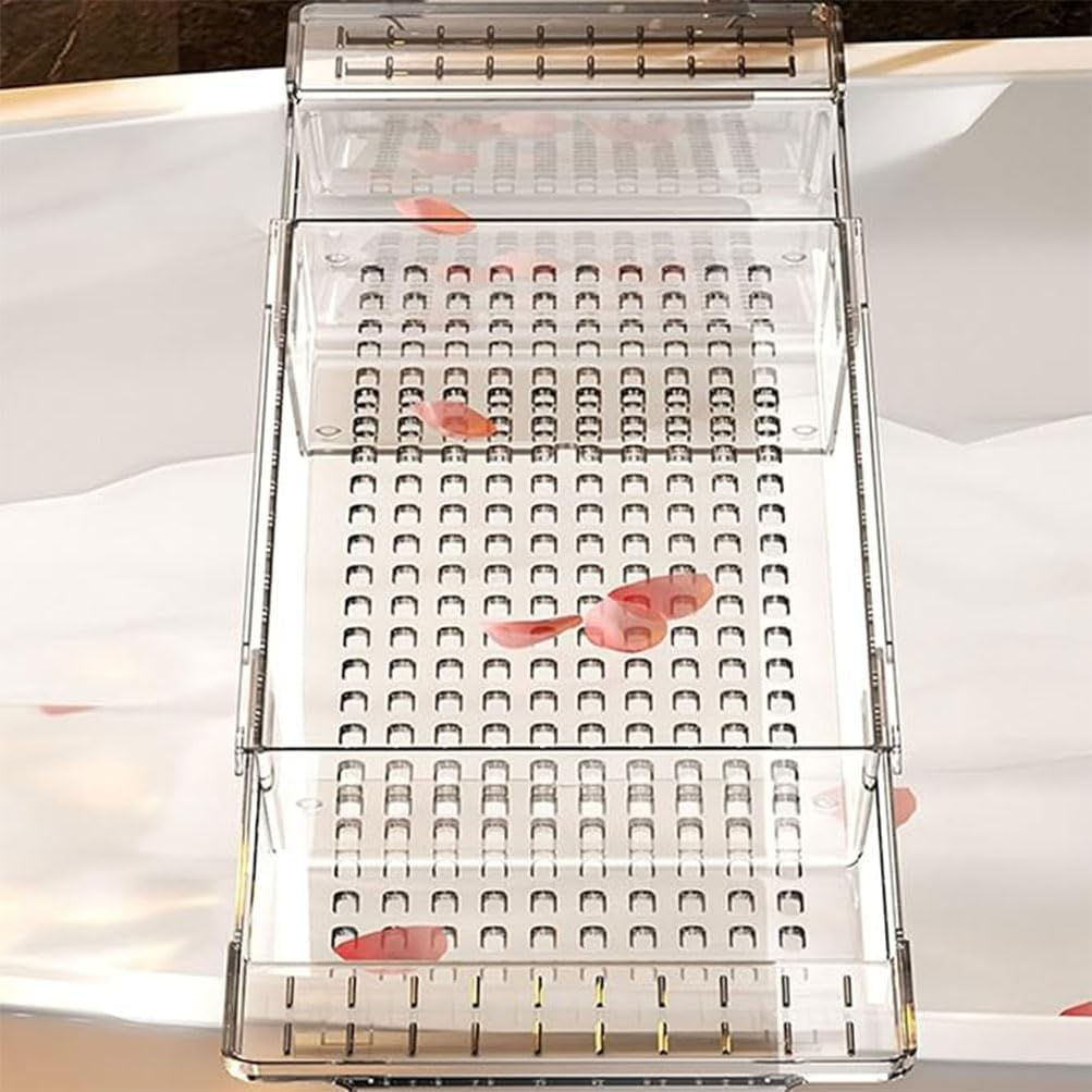 Bathtub Tray Retractable Bathtub Rack Trays Multifunction Storagetub Shelf Bath Tub Tray Table Bath Tub Organizer Acrylic Companion Bathroom for Home Bathtubed, Relaxing Spa