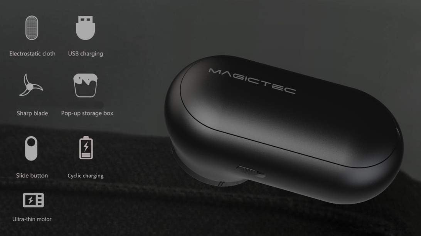 Magictec Rechargeable Fabric Shaver, Lint Remover Sweater Defuzzer Lints Fuzzs Pills Pilling Trimmer for Clothes and Furniture -Battery Operated Black image number 5