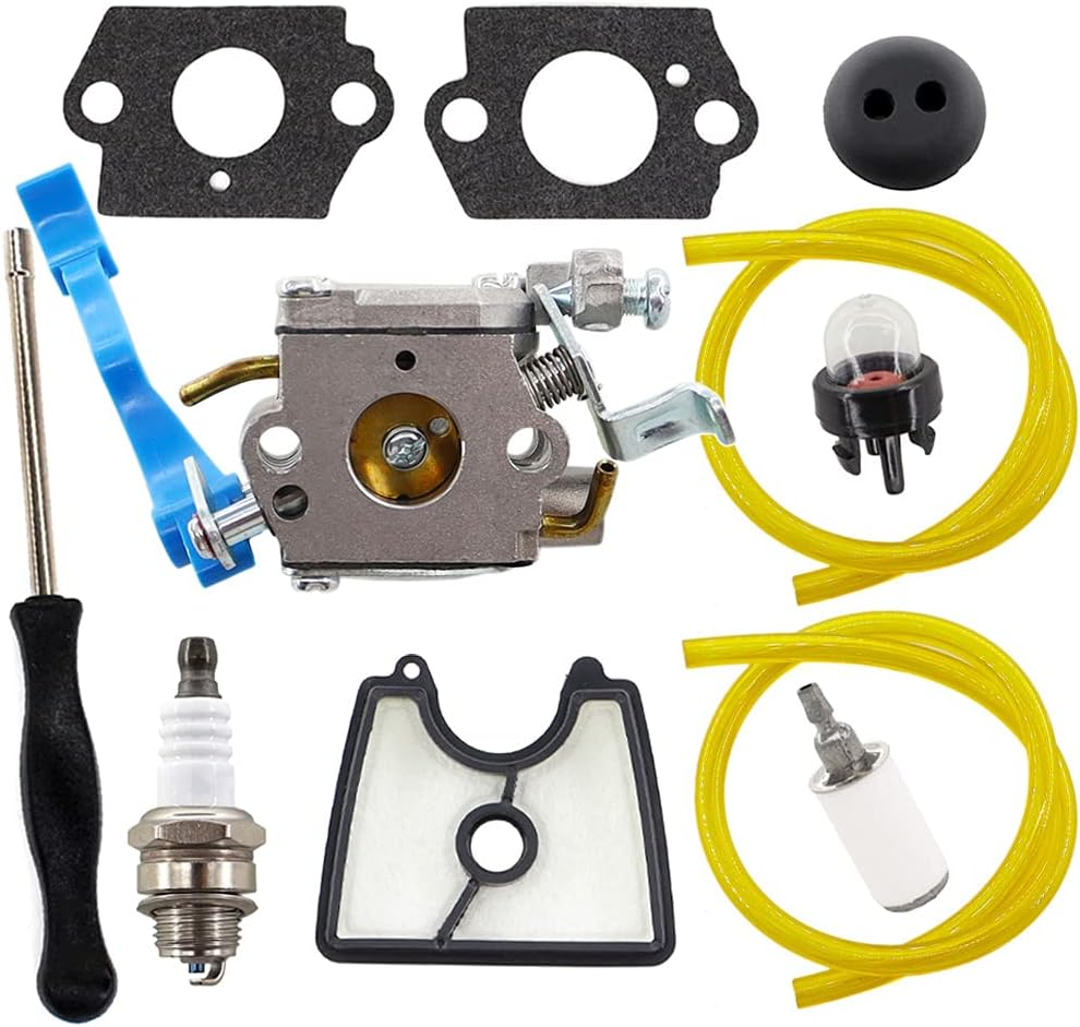 HURI 590460102 Carburettor Carby for Husqvarna 125B 125BX 125BVX Leaf Blower Trimmer for Zama C1Q-W37 Carb 545 08 18-11 545081811 545112101 with Air Filter Fuel Line Kit Carburetor image number 4