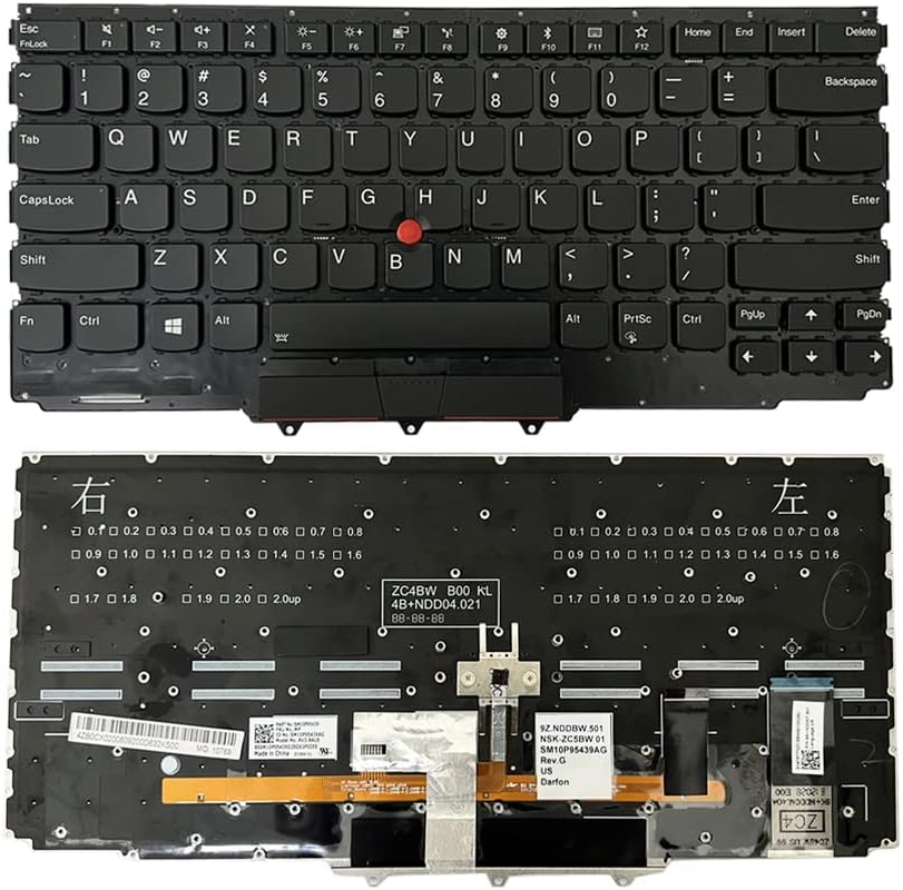 Gintai Backlit Keyboard Replacement for Lenovo Thinkpad X1 Yoga Gen 2Nd 3Rd (2017 2018) US 20JD/ 20JE/ 20JF/ 20JG 01HY919 01HY959 01HY879 01HY839 01HY808 SM10P95387AF SM10M29010AF image number 2