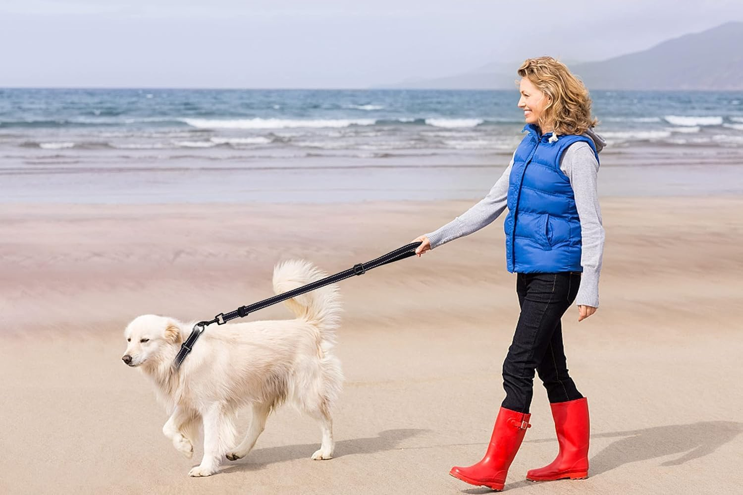 Dog Collar and Leash Set Collars for Dogs Reflective Collar for Small Medium Large Dogs (Black, L) image number 4