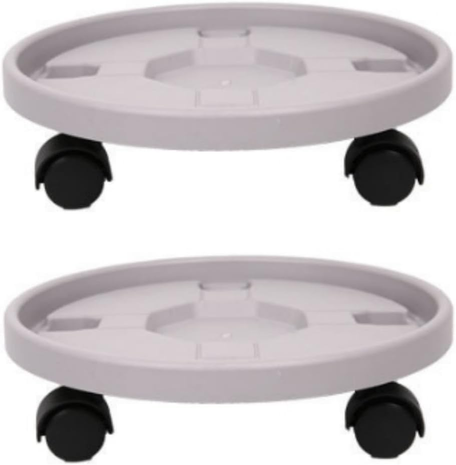 2Pakcs Plant Stand with Wheels 12.2" Rolling Plant Stand-Plastic Plant Water Catcher Tray Plant Caddy with Wheels Heavy Duty,Plant Dolly Plant Saucer with Wheels Indoor Outdoor,Gray image number 1
