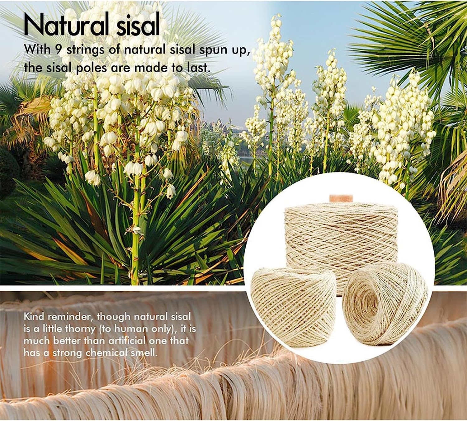 BEASTIE 143Cm Multi-Level Cat Tree Tower with Scratching Posts, Sisal-Covered Cat Condo Play House Wood Furniture with Plush Perch, Light Grey Cat Scratcher Tower for Kittens Climbing and Rest image number 5