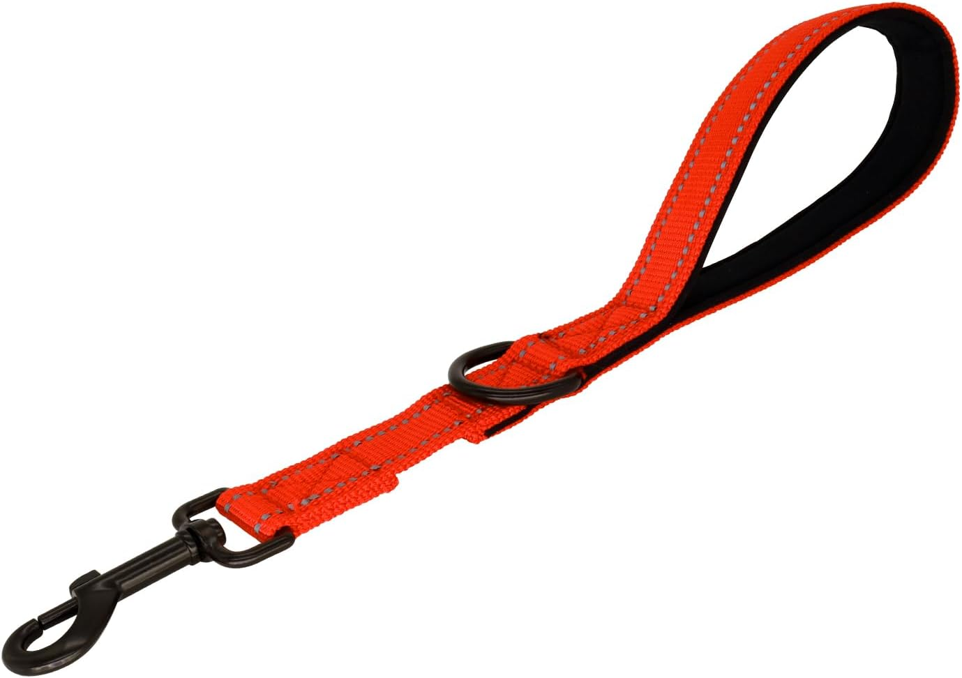 Giecoon Short Dog Leash, Reflective Traffic Leash with Padded Handle, 1 FT Nylon Training Leashes for Small Meidum Large Dogs, Orange