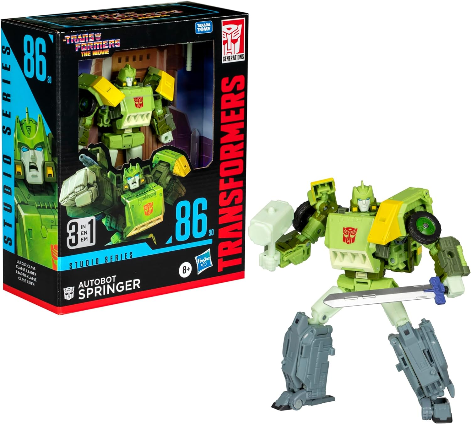 Transformers Toys Studio Series Leader the Transformers: the Movie 86-30 Springer, 8.5-Inch Converting Action Figure, 8+
