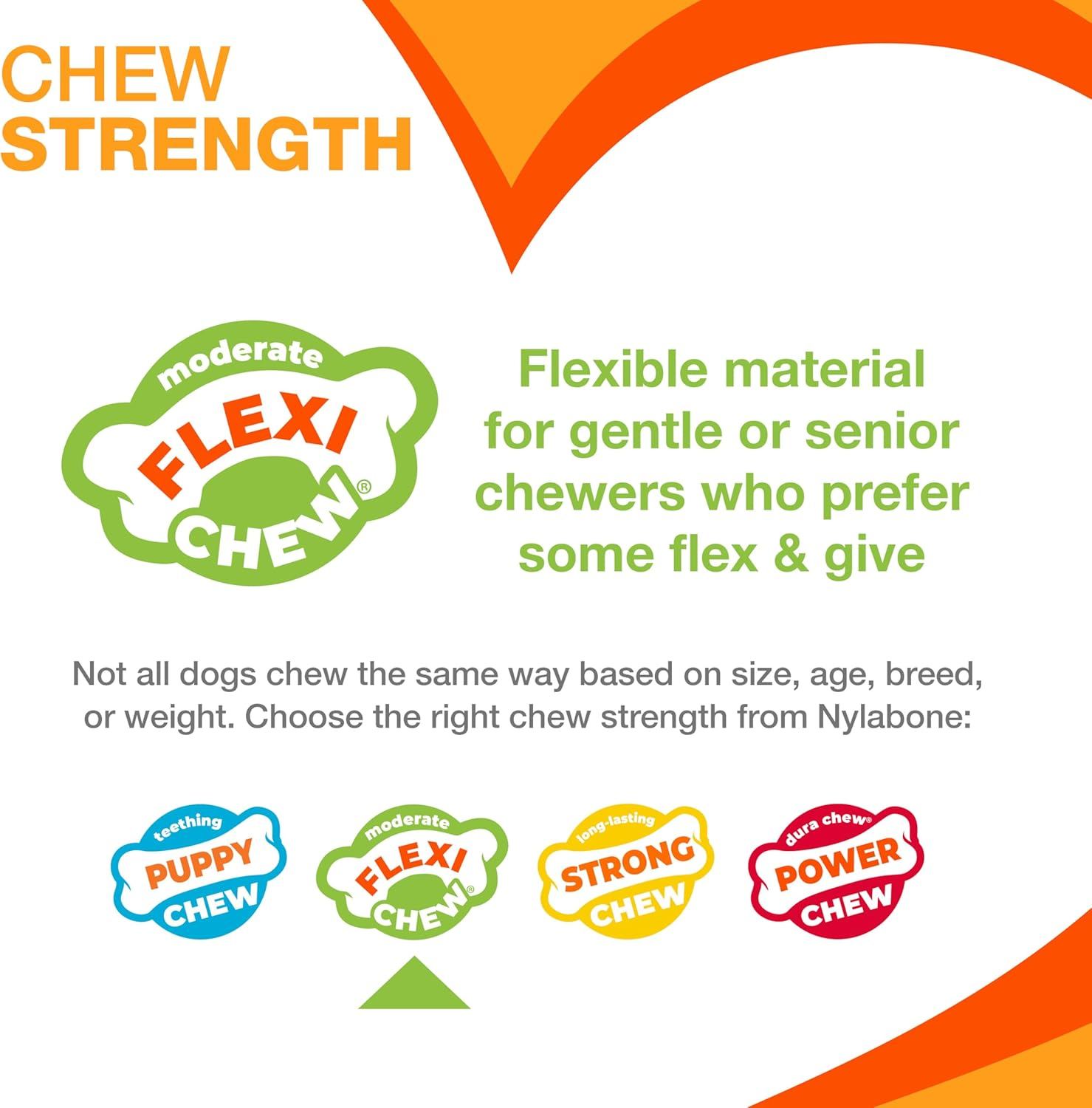 Nylabone Flexichew Chicken Bone Chew Toy on Card, Giant image number 5