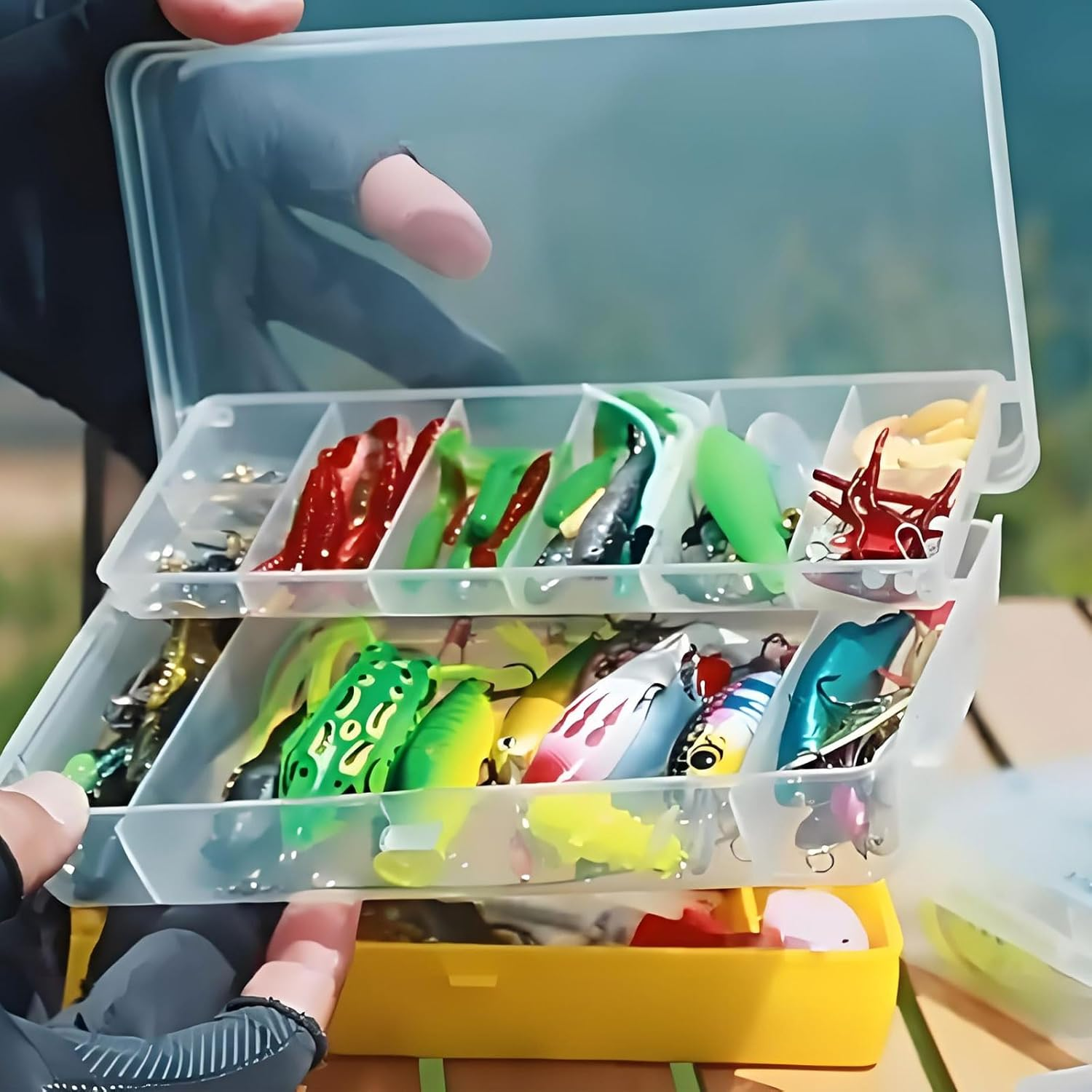 Fishing Lures Kit with Soft Plastic Baits, Swimbait Crankbait Topwater Frog Lure for Bass Trout, Freshwater Saltwater Fishing Gear Set (164-Piece) image number 6