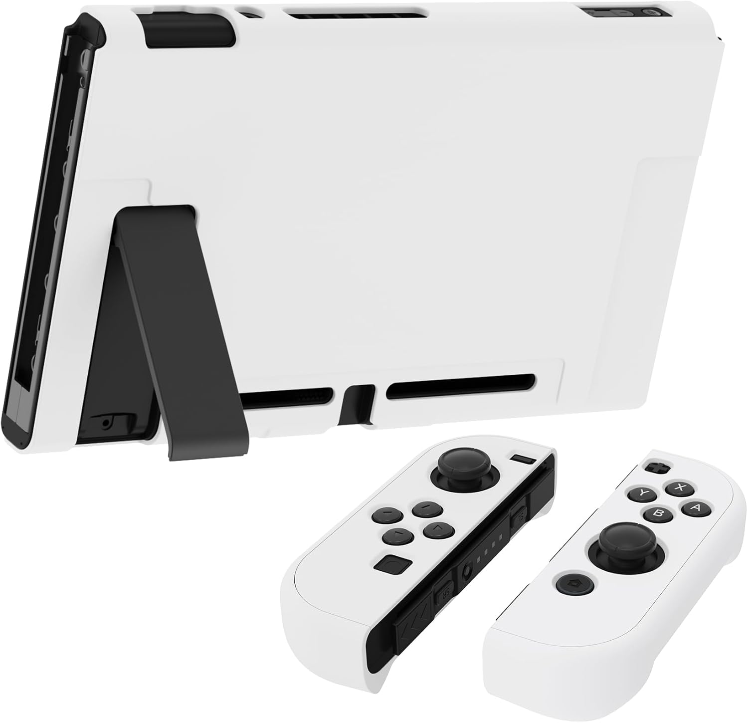 Extremerate Playvital Back Cover for Nintendo Switch Console, NS Joycon Handheld Controller Separable Protector Hard Shell, Customized Dockable Protective Case for Nintendo Switch - White image number 2