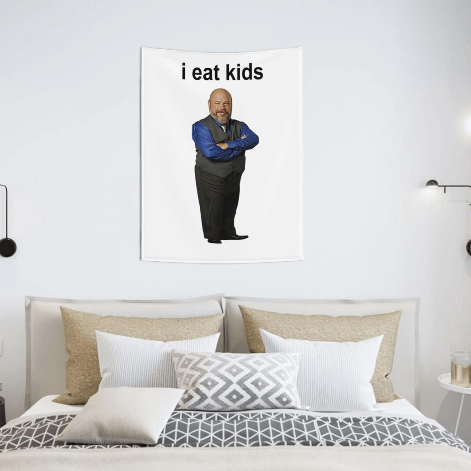 I Eat Kids Bertram Tapestry Aesthetic Tapestrys 38X29In Funny Meme Tapestries Wall Hanging Art Poster for Bedroom Living Room image number 4