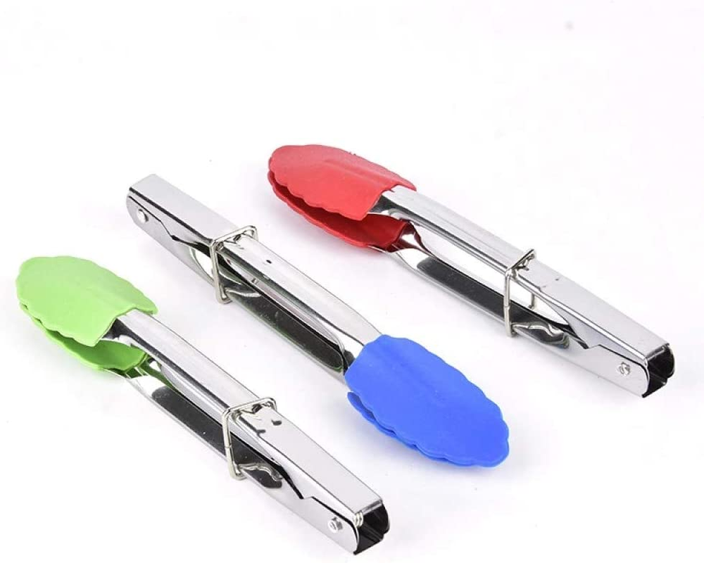 Kitchen Tongs - Stainless Steel with Silicone Tips - 18Cm - 3 Pack image number 3