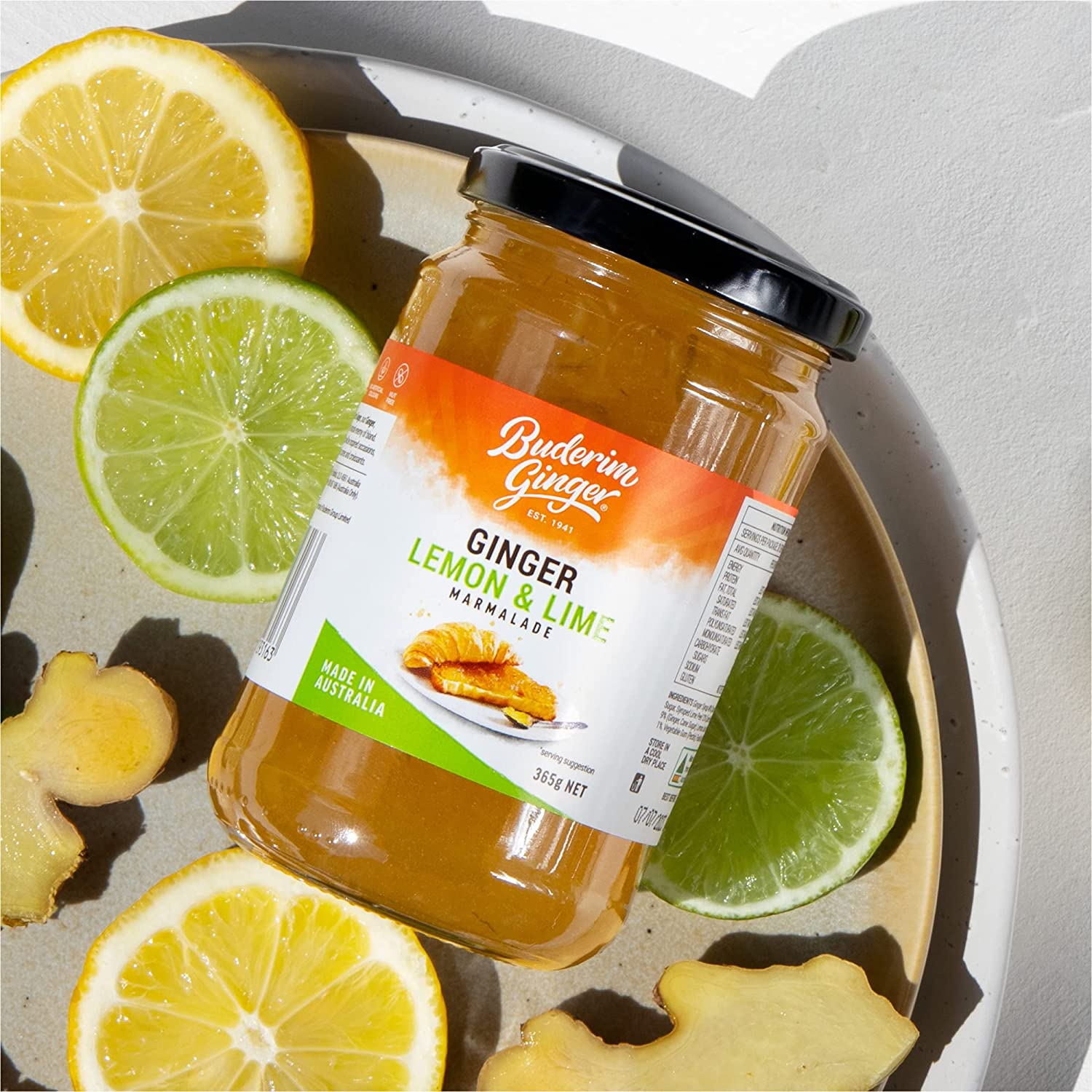 Buderim Ginger Lemon & Lime Marmalade G/F 365G image number 2
