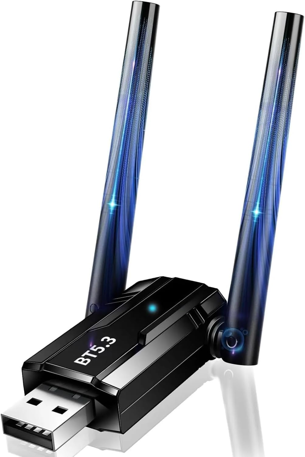 USB Bluetooth 5.3 Adapter with Dual High Gain Antenna, No Delay and Anti-Interference, Long Range Wireless Bluetooth Receiver for Windows 11/10/8.1/7 PC Mouse Keyboard [Up to 7 Devices] image number 4