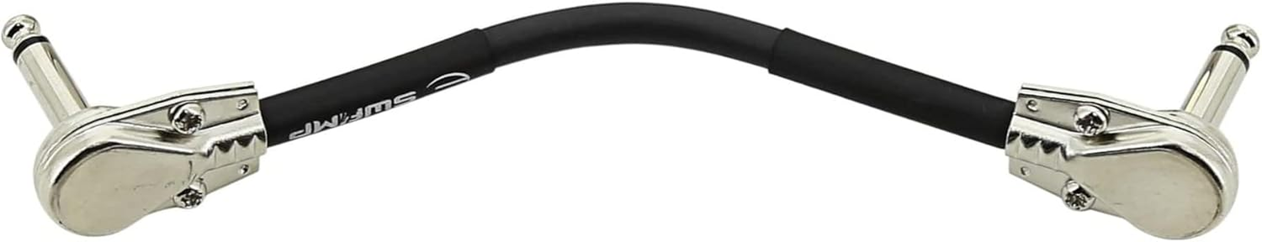 SWAMP Guitar Effect Pedal Patch Cable - Pancake Jack Connector - 20Cm - Black