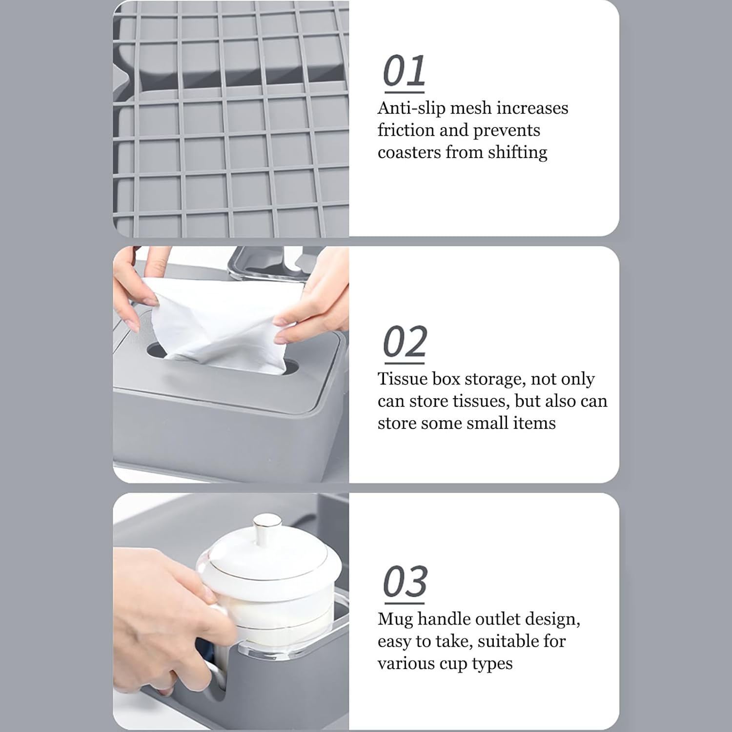 Couch Cup Holder Tray, Silicone Sofa Armrest Drink Holder, Anti-Spill Anti-Slip Couch Arm Tray for Cellphone, Snacks and Remote, Dirt-Resistant image number 3