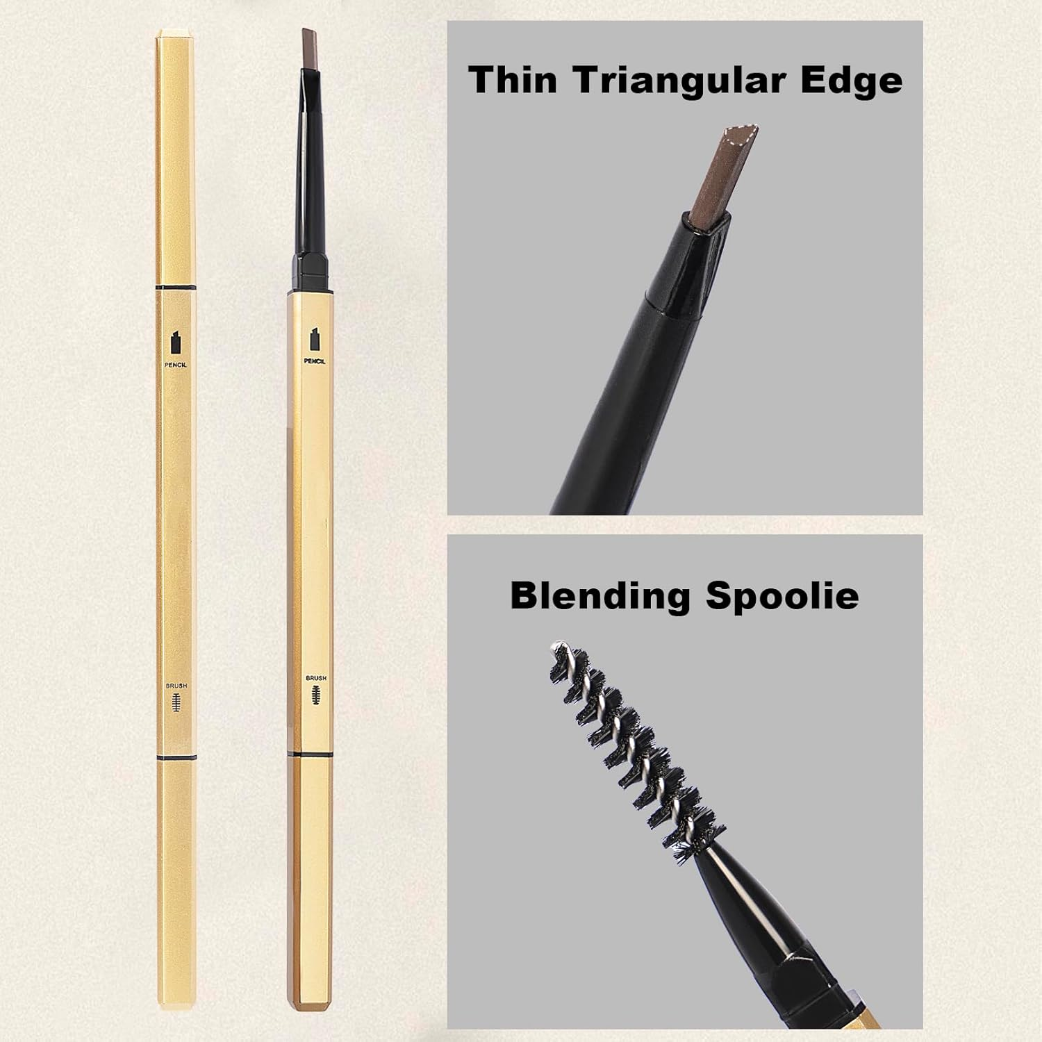 Eyebrown Pencil | Gray | Long-Lasting Eyebrow Pencil for Soft Textured Natural Daily Look Eyebrow Makeup | Ultra-Precise Tip, Creamy Formula, Highly Pigmented, Soft Matte Finish, Vegan Formula, Dual-Sided, Fills Brows Makeup image number 4