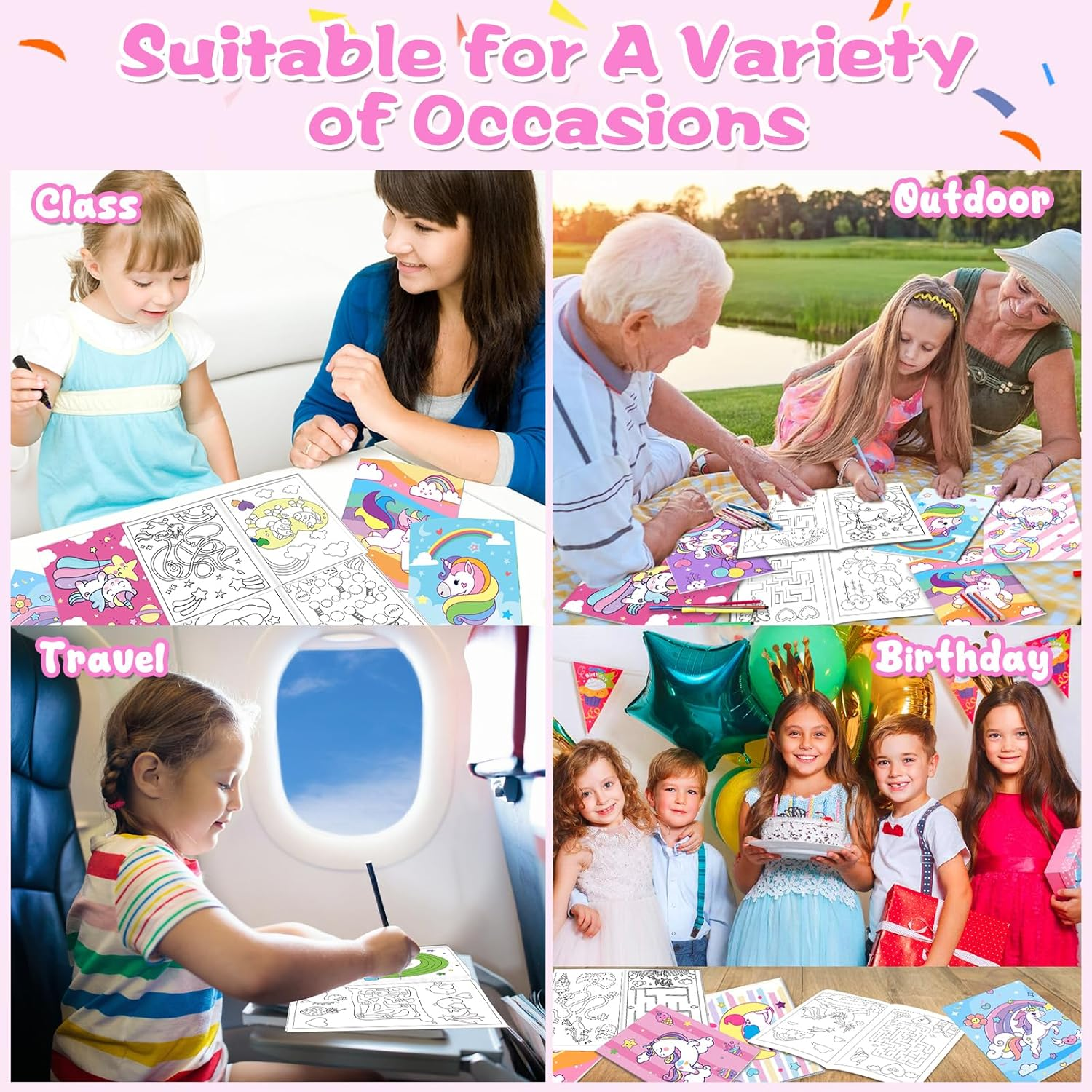 24Pcs Magic Horse Mini Coloring Books for Kids Party Favors Bulk Gift Small Art Unicorm Drawing Activity Book for Birthday Goodie Bags Stuffer Filler Holiday Kindergarten School Classroom Supplies image number 6