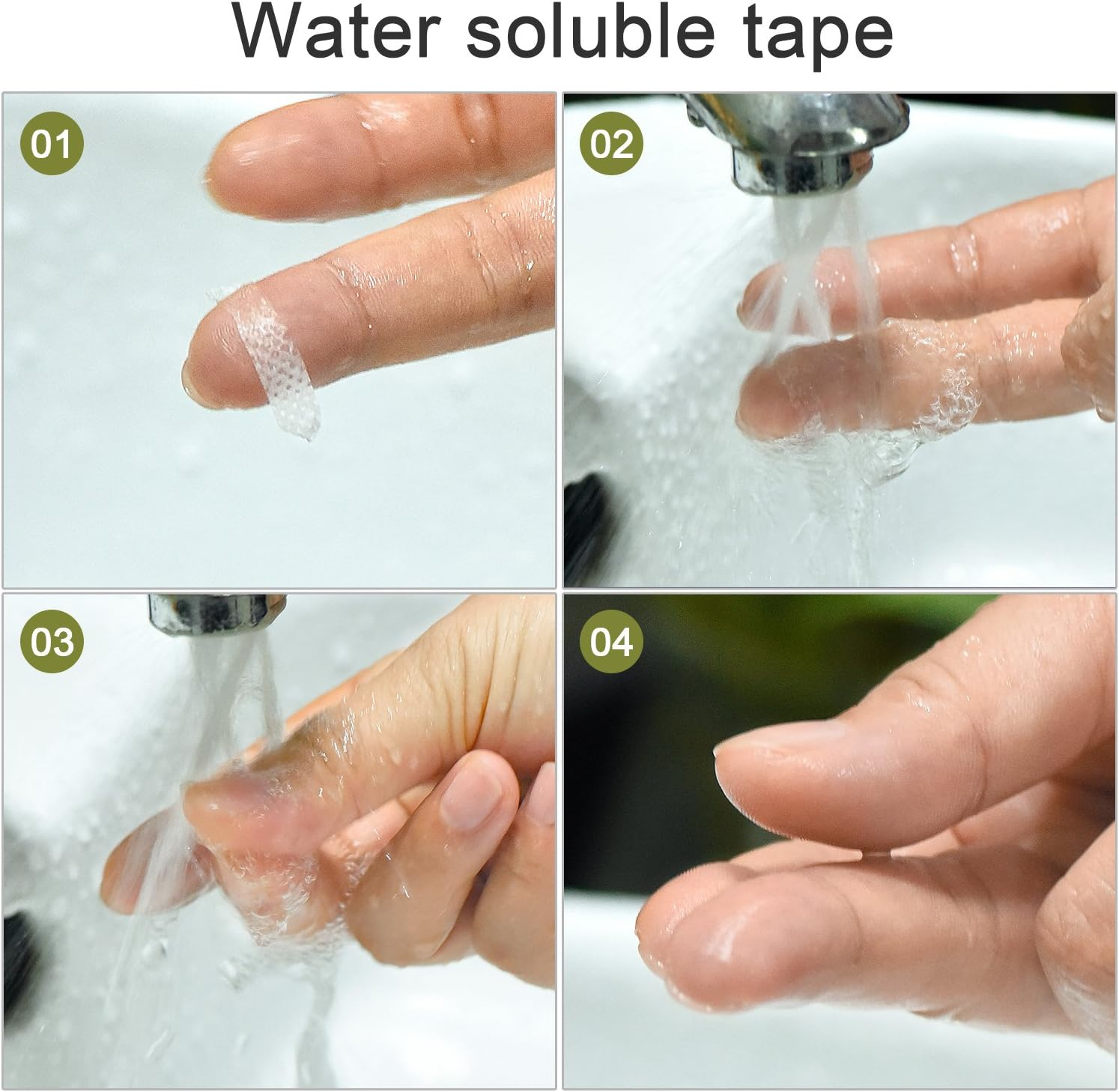 Hotop 1/4 Inch Quilting Sewing Tape Wash Away Tape, Each 22 Yard (3 Rolls) image number 5