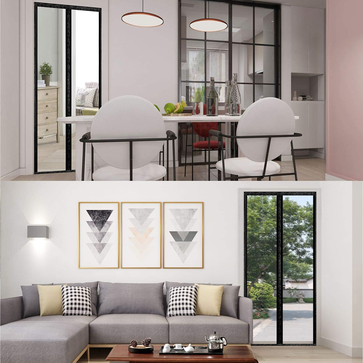 Transparent Insulated Door Curtain-Magnetic Thermal Door Cover, Screen Door Self-Closing Privacy Screen Door Hands Free for Patio, Kitchen, Bedroom, Air Conditioner Room, Fits Doors up to 36" X 82" image number 1