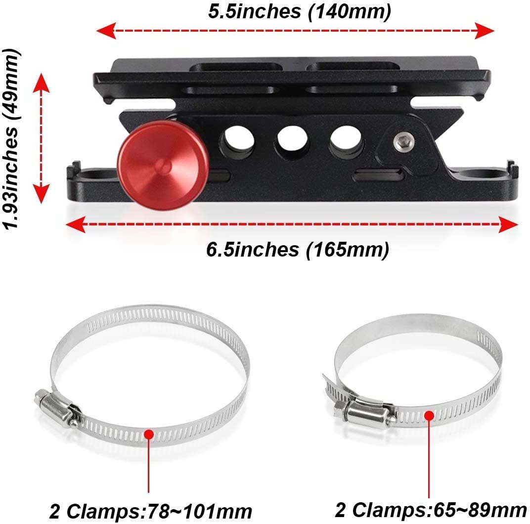 Universal Quick Release Roll Bar Fire Extinguisher Mount Bracket 6061-T6 Billet Aluminum Compatible with for Jeep Wrangler UTV Polaris RZR Ranger Can-Am Maverick ATV - Black image number 3
