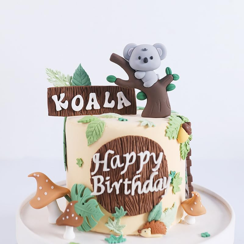 Koala Cake Toppers Koala Birthday Party Decorations Koala Cupcake Toppers Koala Theme Wild Animal Theme Birthday Party Supplies image number 4