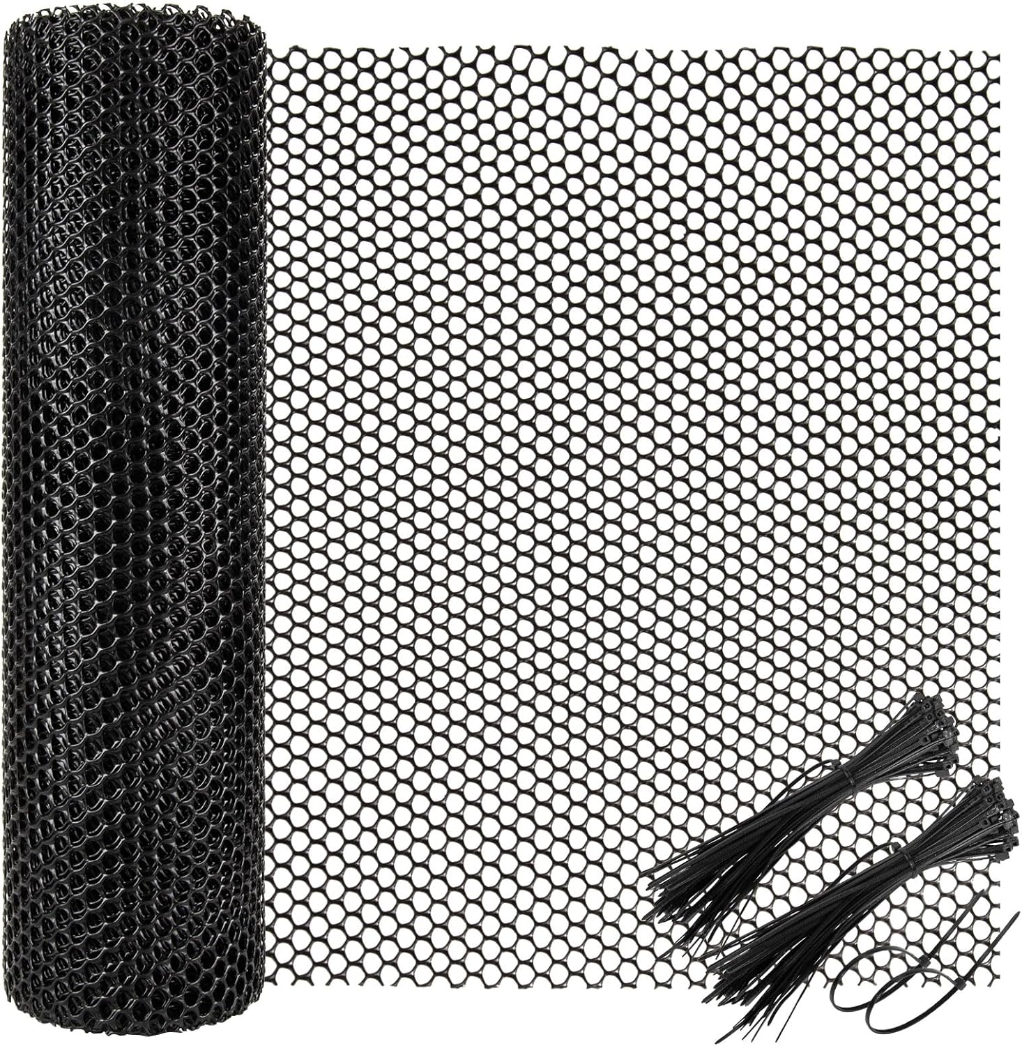 Chicken Wire Mesh Roll with 100 Pcs Fixed Straps, Heavy Duty Garden Plastic Fencing Net, Durable Rust-Proof Poultry Breeding Fence & Temporary Yard (40Cm X 12M (8Mm Holes)) image number 5