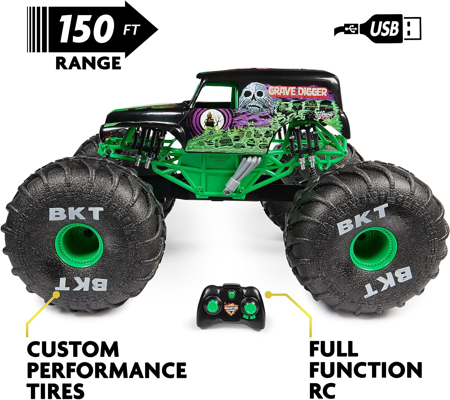Monster Jam RC Mega Grave Digger Refresh Remote Control Monster Truck image number 4
