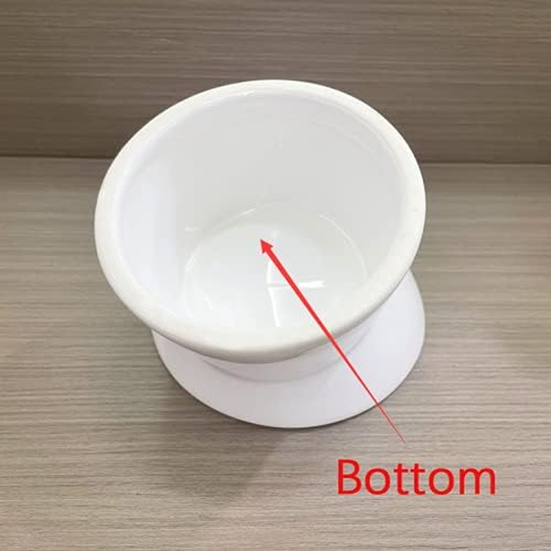 Black Small Ceramic Raised Cat Bowls, Tilted Elevated Food or Water Bowls, Stress Free, Backflow Prevention, Dishwasher and Microwave Safe, Lead & Cadmium Free - White image number 4