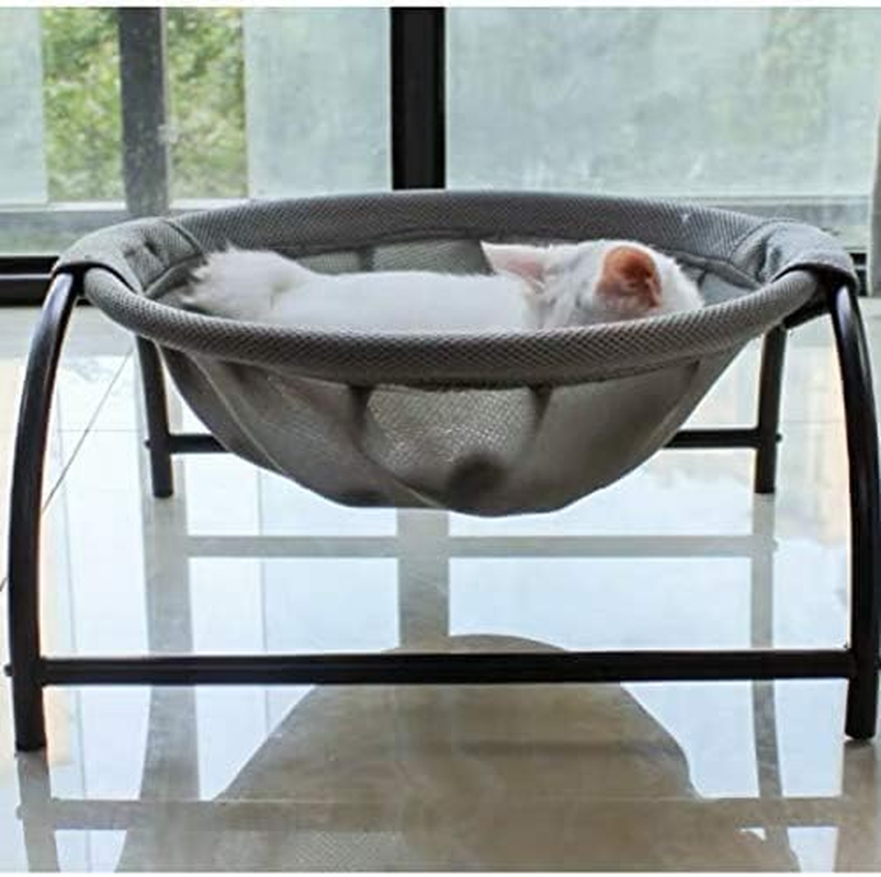Cat Hammock Bed, Extra Large Pet Hammocks for Indoor Cats or Dogs, Cat Sleeping Beds with Removable Washable Breathable Mesh, 45 * 42 * 23Cm, Grey