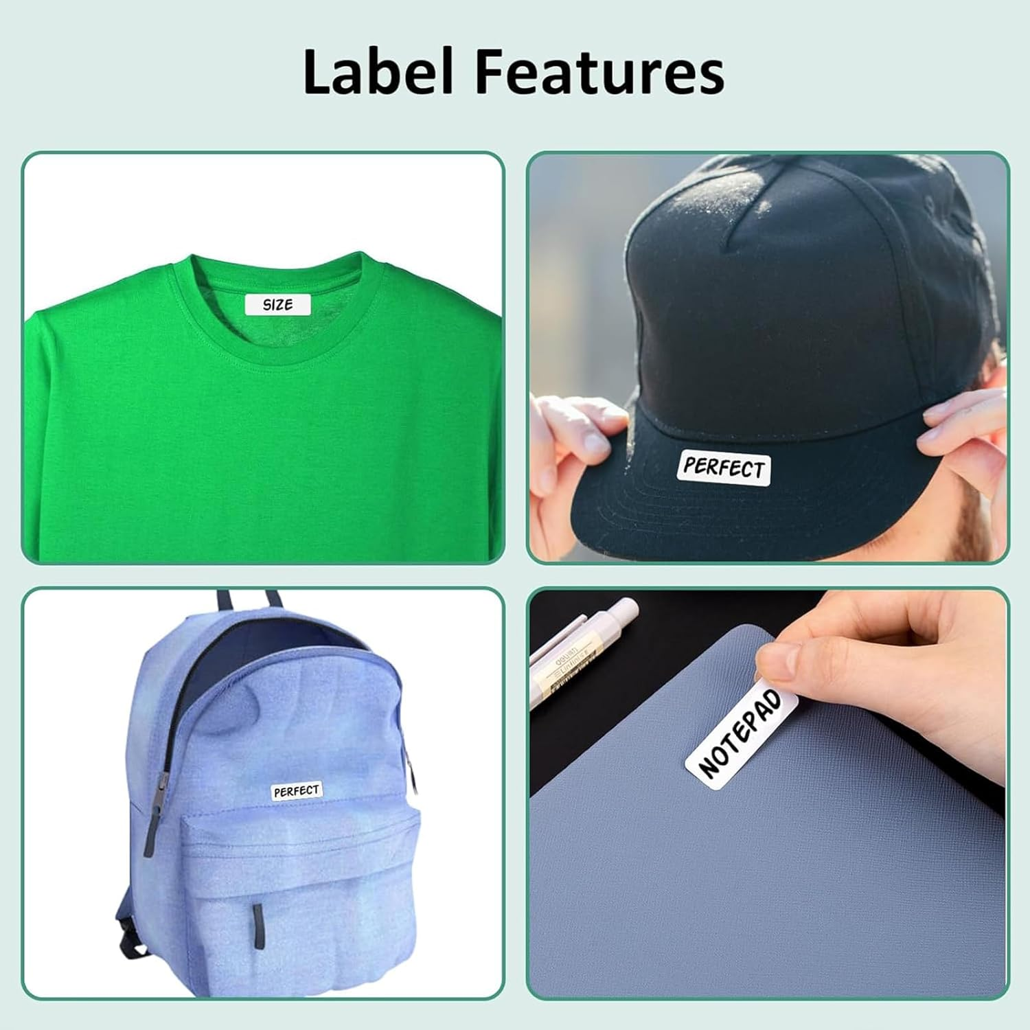 Name Labels for Clothes, 60Pcs No-Iron Clothes Labels Washable, Waterproof Stamps for Clothes, Fabrictags for Nursing Home School Name Tag Fabric Stickers(4.45 X1.27Cm/18X0.59Inch) image number 3